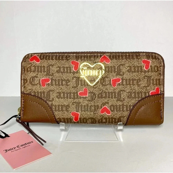 Juicy Couture Large Zip Around Hearts Wallet NWT - Picture 3 of 7